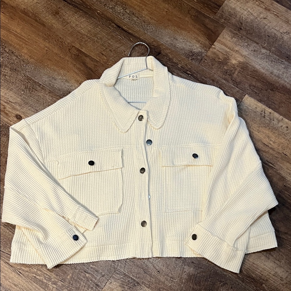 POL sz M Women's Cream Utility Jacket - NEW